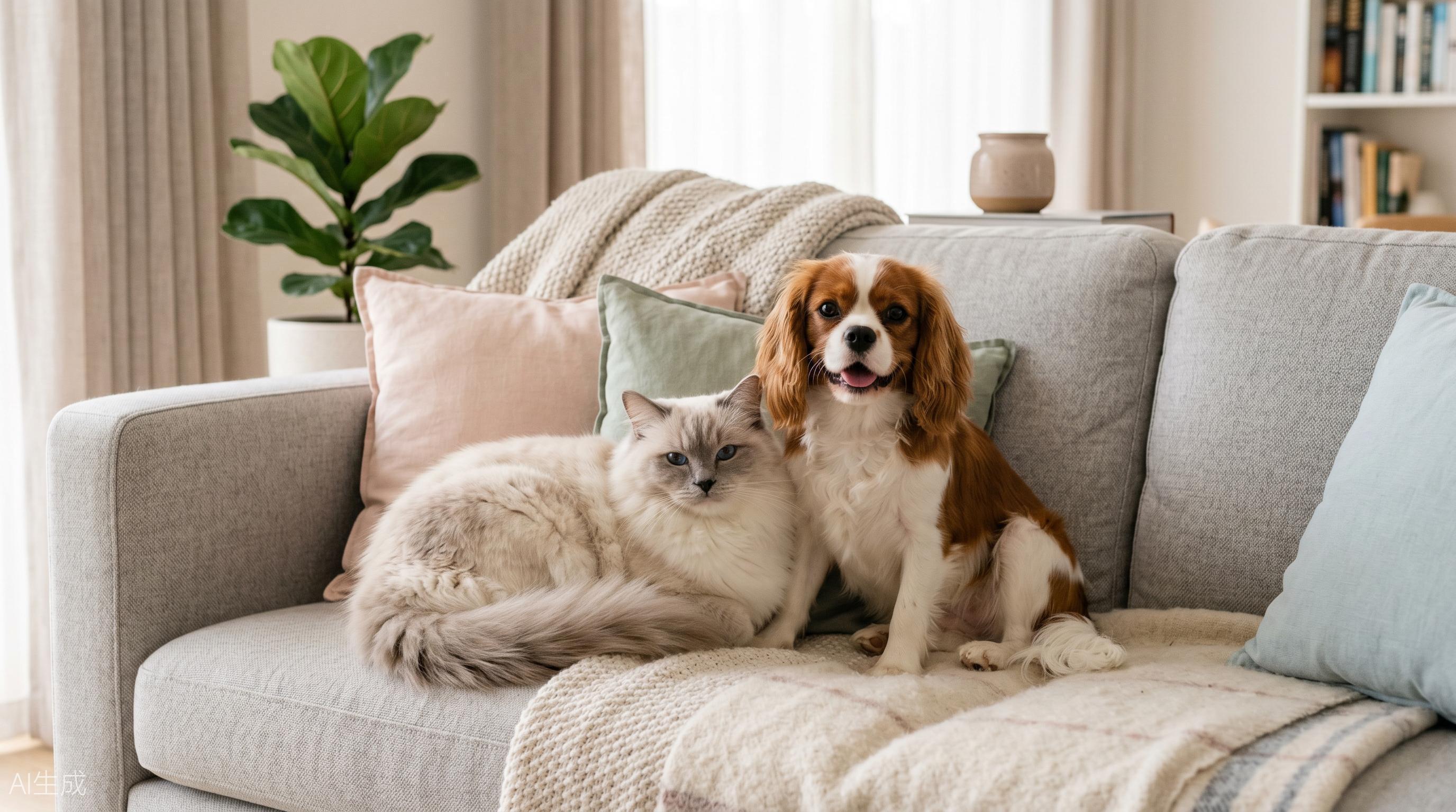 Happy pets living freely